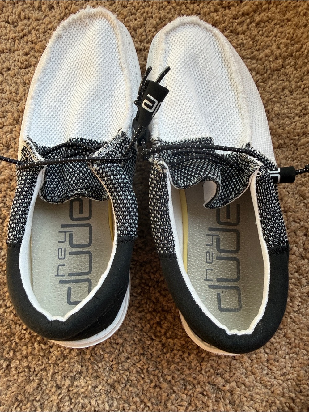 Hey Dude Wally Sox Funk Black Ice White and Black Wally Boat Shoes Size 7 - Picture 8 of 11